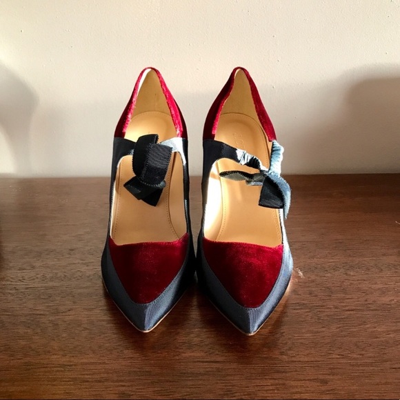 J. CREW - Falsetto Velvet Bow pump, Size 8 - Picture 4 of 7